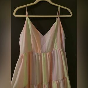 KARLIE Pastel Stripe Maxi Dress